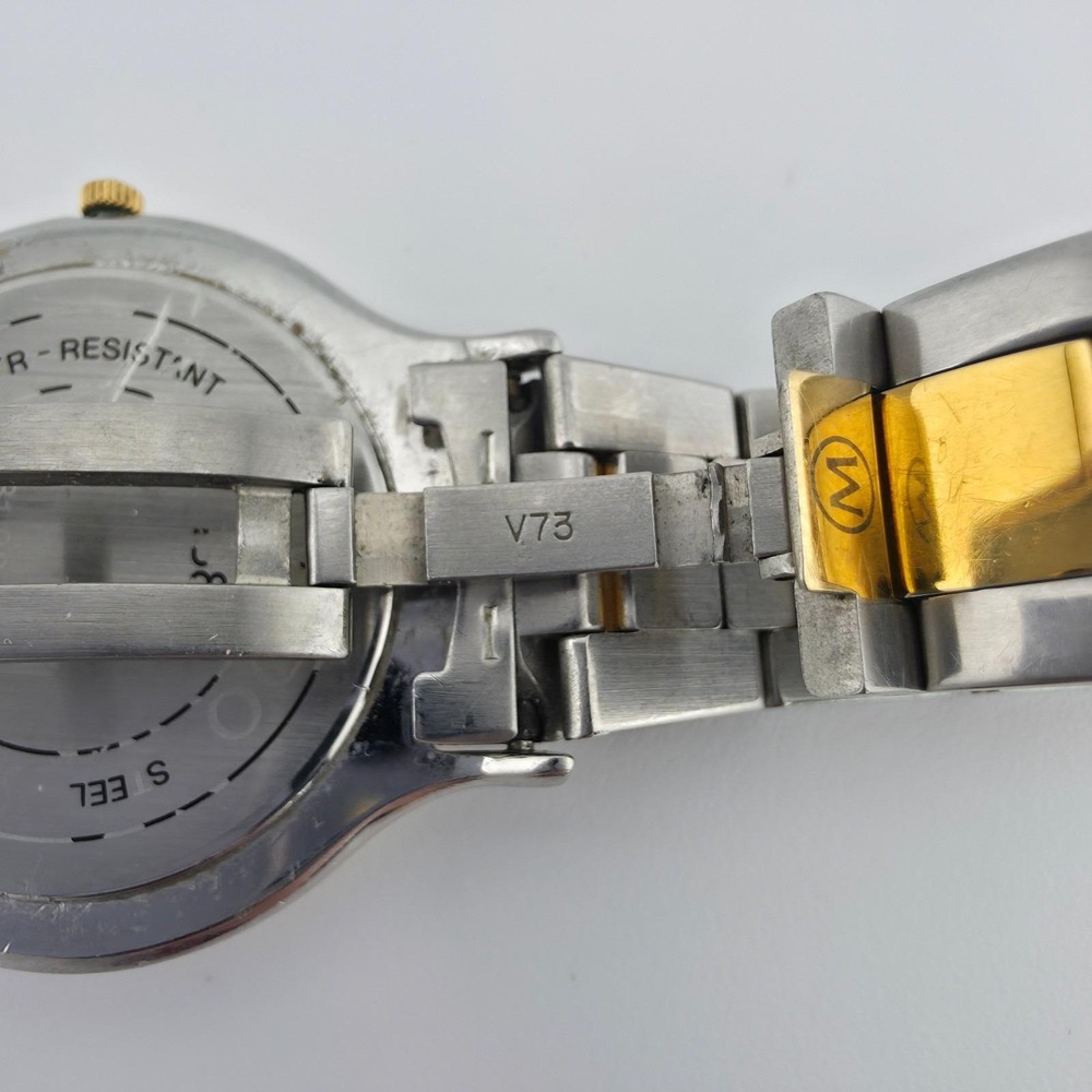 Vintage MOVADO Watch 81.09.861 SWISS Movement Stainless Steel Gold Plate 6.75" - Picture 11 of 15